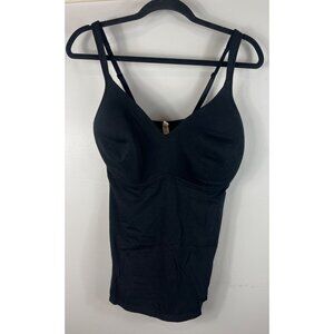 Rhonda Shear Black Sleeveless Camisole Top Adjustable Straps & Built-In Bra 2X